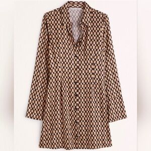 Abercrombie and Fitch patterned satin shirt dress